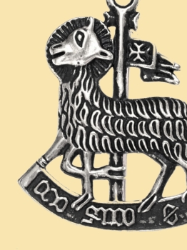 Preview: Mittelalter-Pilgerzeichen - Agnus Dei - versilbert